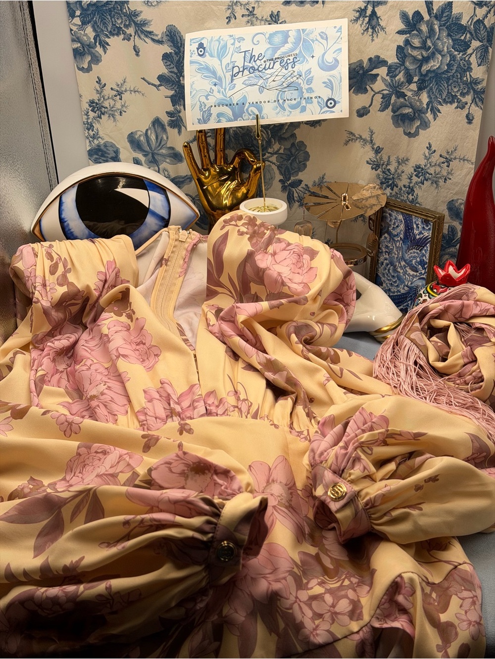 🆕 BRONX & BANCO 🧿 NWOT Magnolia Carmen Belted Fringe Gown, Blush - Sz XS US 2 - Picture 13 of 15